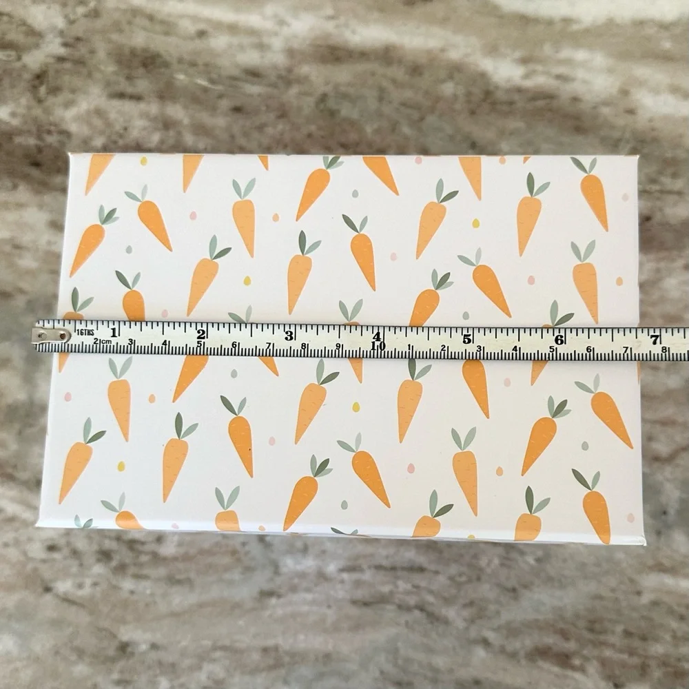 Set of 3 Decorative Carrot Print Gift Boxes / Storage Boxes - Spring Easter